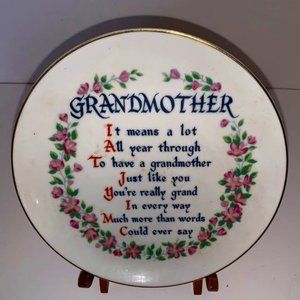 VINTAGE HARD TO FIND Norcrest Grandmother Poem Plate